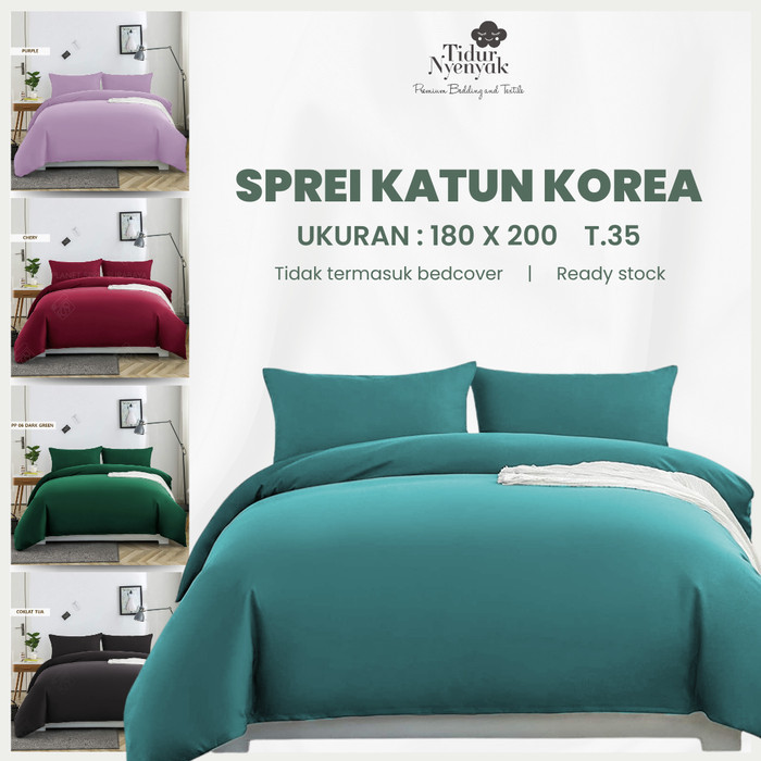 Sprei Polos Micro 180X200 Tinggi 35 Cm Sprei Korea Bagus 180X200X35 Cm Barangbaru