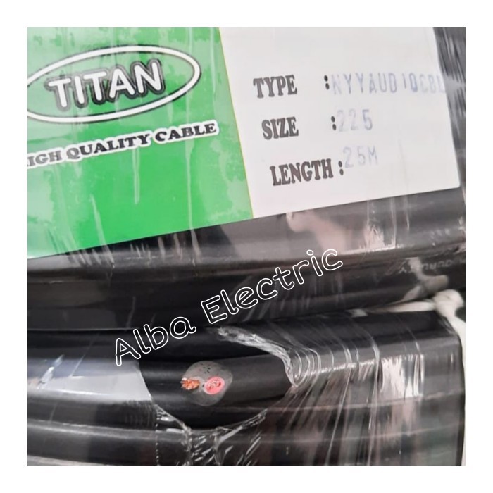 Kabel Listrik Pajero / Titan 2X2,5 25 Meter Hitam Nyyhy Serabut Hitam