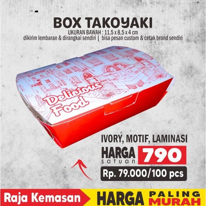Diskon DUS TAKOYAKI, BOX TAKOYAKI, KEMASAN TAKOYAKI, KOTAK TAKOYAKI