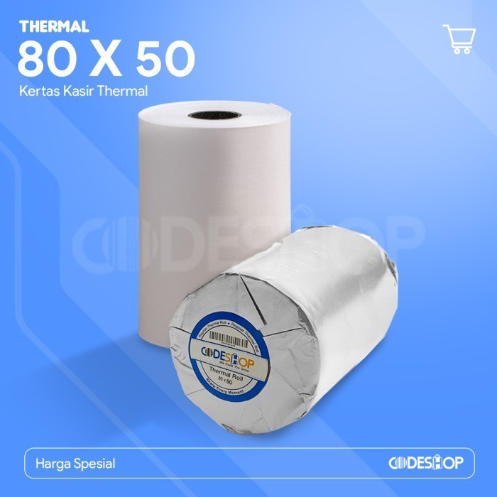 

100 Roll Kertas Termal 80 X 50 / 80X50 Mm / 80X50Mm Struk Kasir Diskon