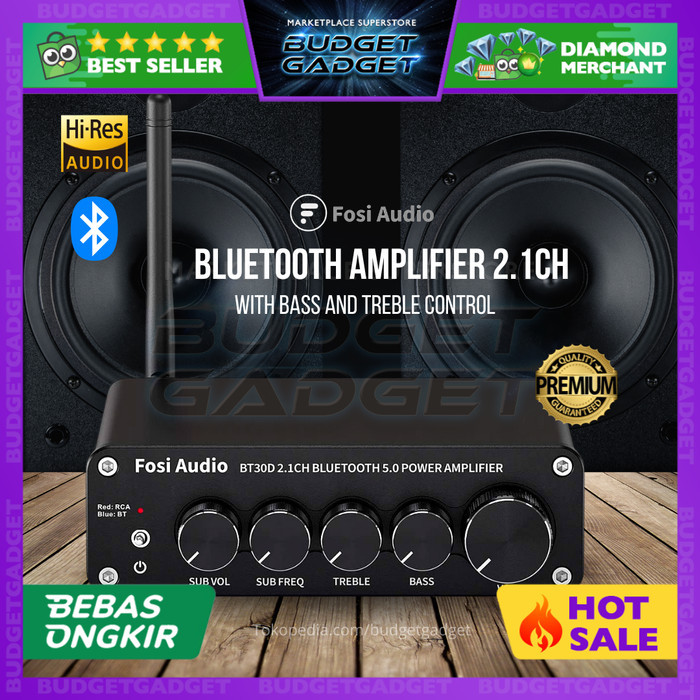 Terlaris Fosi Bt30D Audio Bluetooth 5.0 Amplifier 2.1 Bass Treble Control