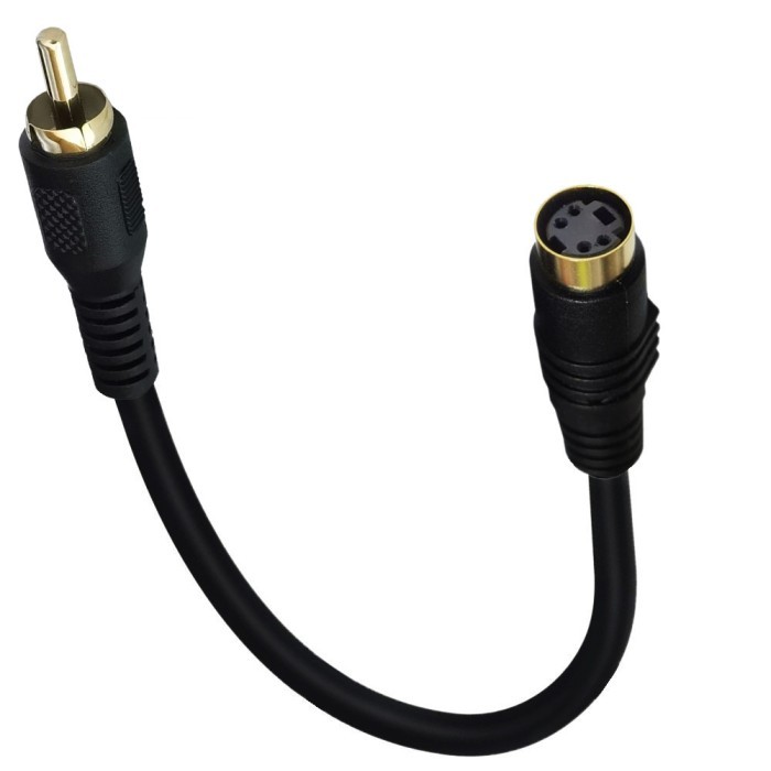 READY DIN 4P Pin S Female to RCA Male Adapter RCA Connector S-video Audio Cable 0.15M