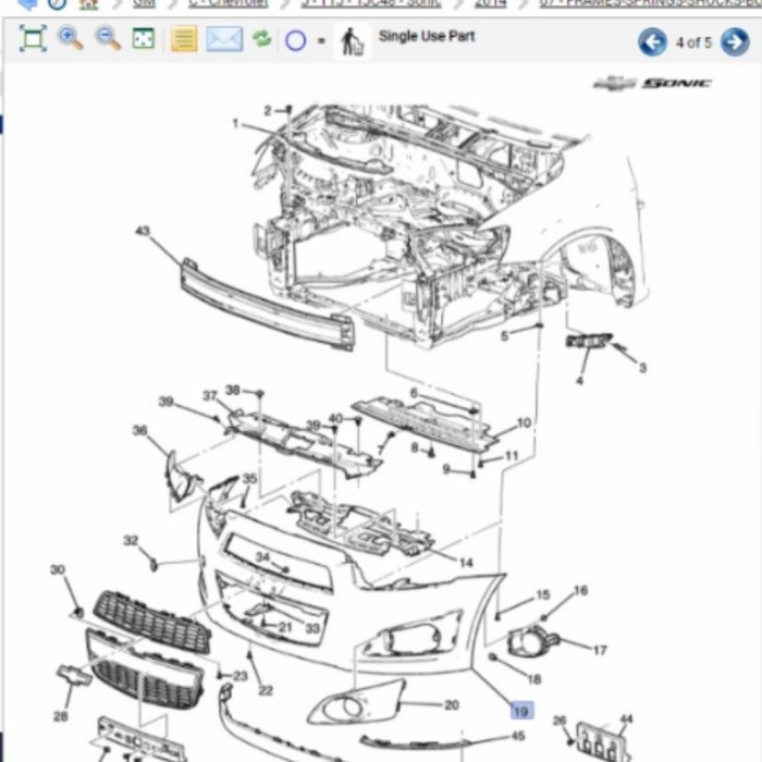Bumper Bemper Depan Chevrolet Aveo Sonic Ori Gm