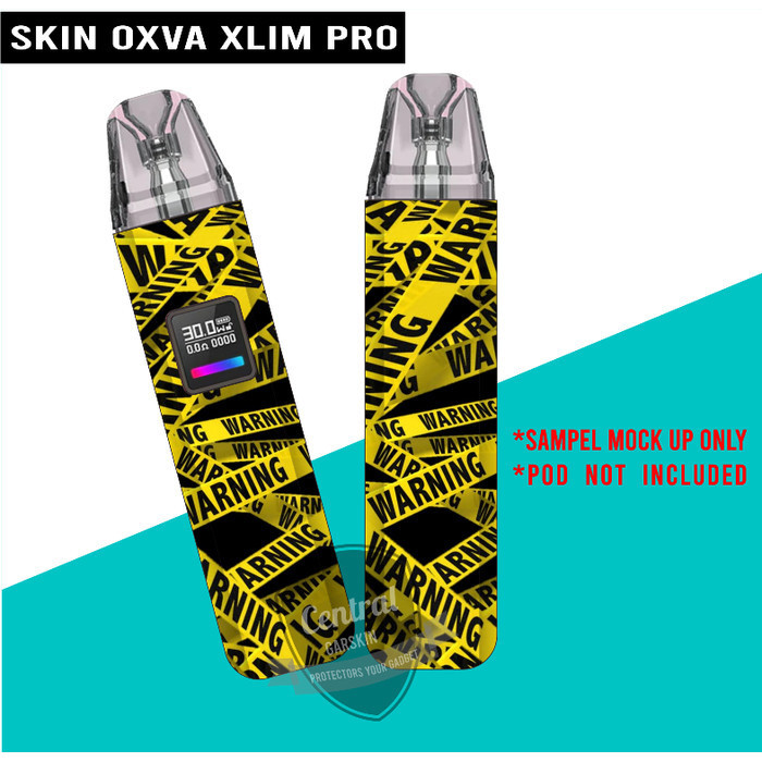 *2Buah* Oxva Xlim Pro Warp Warning Garskin Wrap Stiker Custom Order Dan Bukan Case