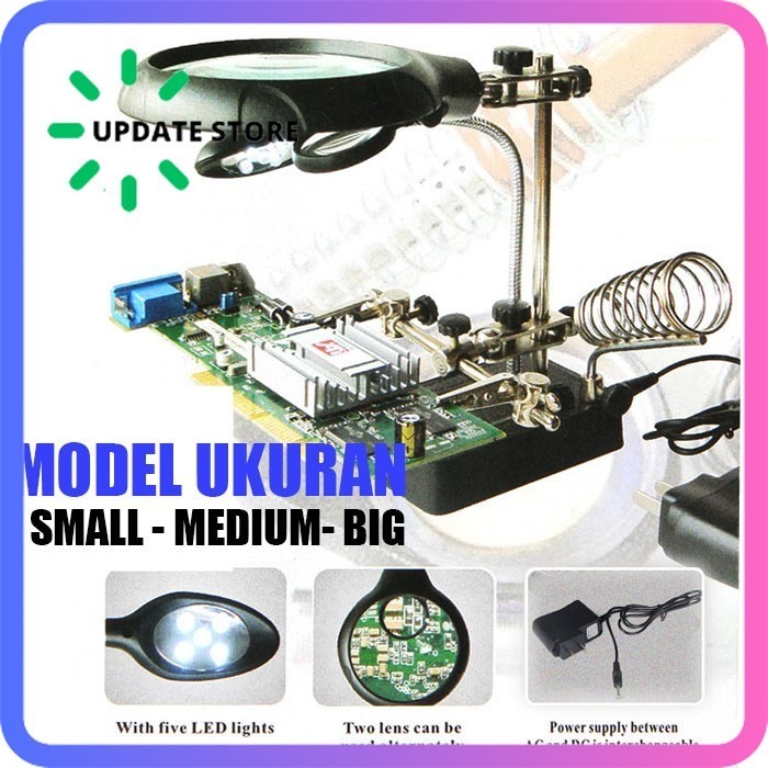 

Terlaris Kaca Pembesar Untuk Service Elektronik Jam Tangan Hp dengan LED Solder SALE