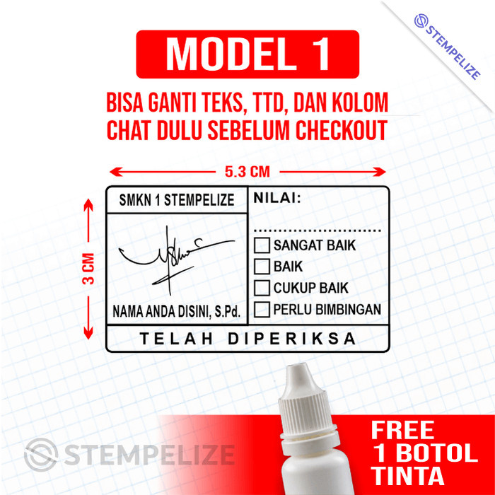 

Terlaris Stempel Asesmen Guru Custom Free 1 Botol Tinta SALE