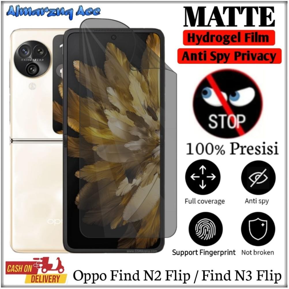 Pj - Anti Gores Hydrogel Anti Spy Privacy Oppo Find N2 Flip Find N3 Flip Screen Protector Hp
