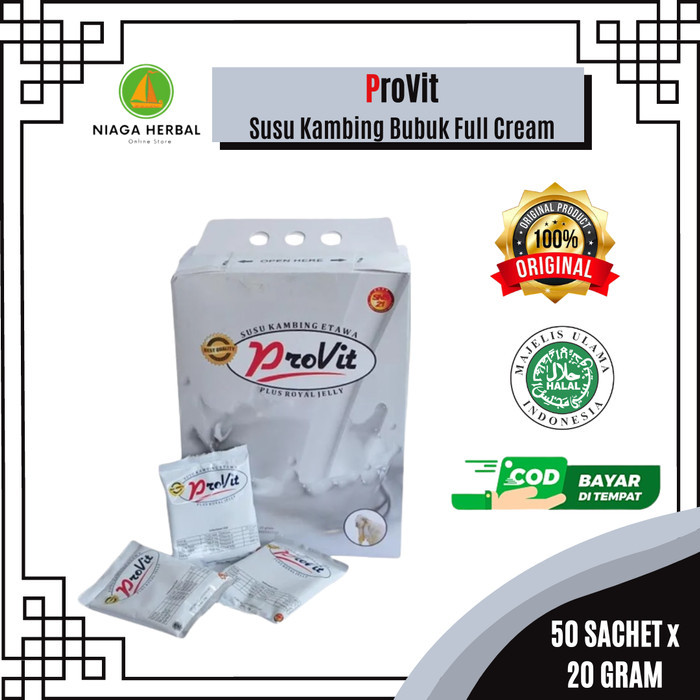 

PERBOX Susu Kambing Etawa Provit Original 1 Box ISI 50 Sachet