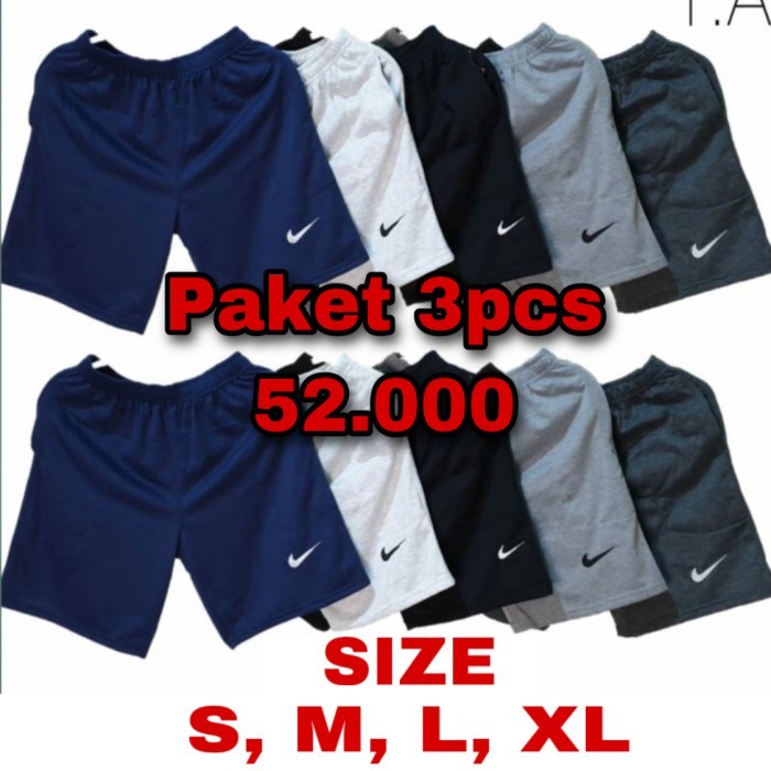 Celana pendek kolor santai pria Paket 3pcs