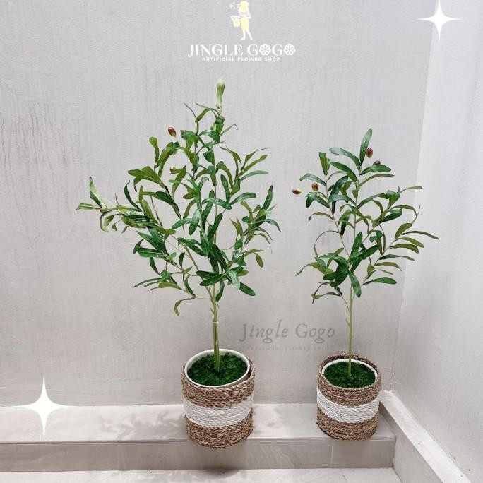 Pohon Olive Palsu Tanaman Hias Artificial Bunga Sudut Aesthetic B485
