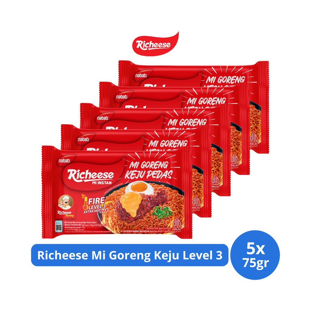 

Richeese Mi Goreng Keju Level 3 75gr x 5 pcs