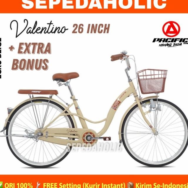 Sepeda Keranjang Dewasa Pacific Valentino Ukuran 20 26 Inch City Bike