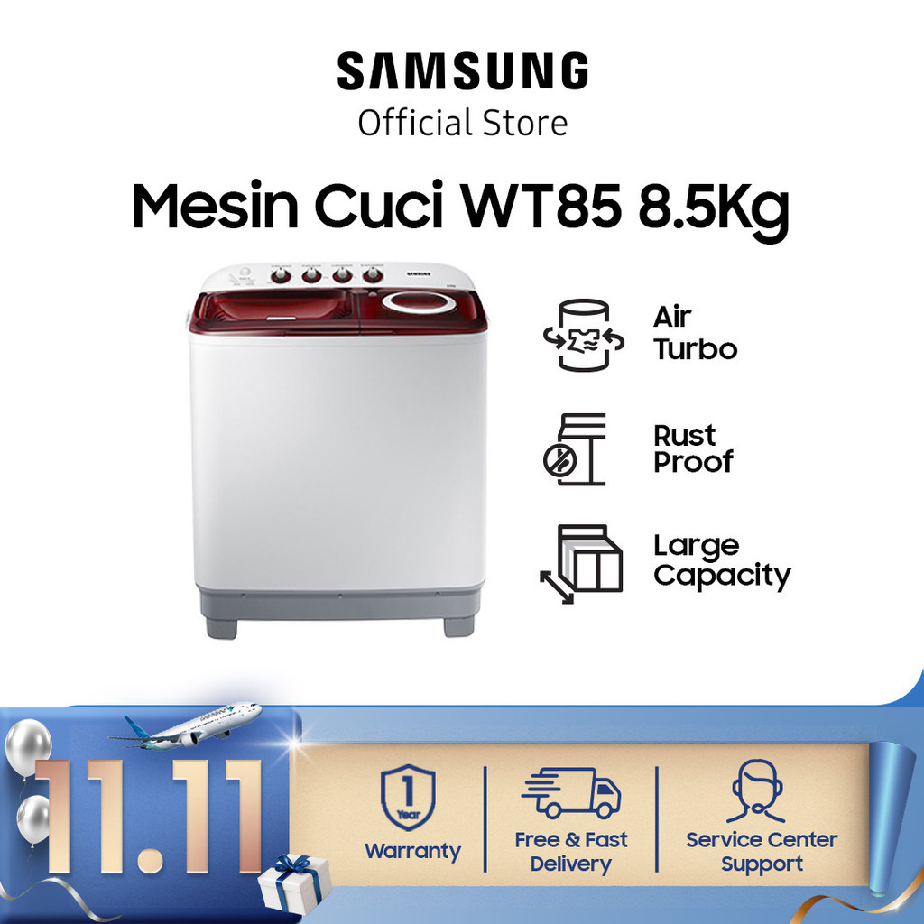 Samsung Mesin Cuci 2 Tabung, 8.5 Kg - WT85H3210MG