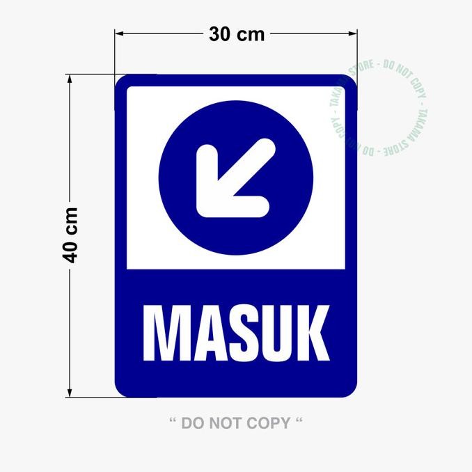 

NEW RAMBU PETUNJUK ARAH MASUK 30 x 40 cm PLAT ALUMUNIUM