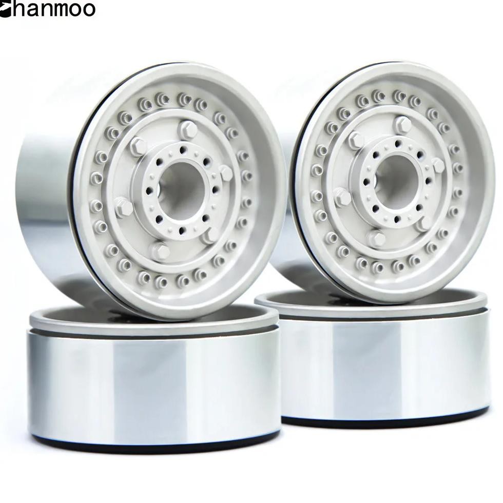 CHANMOO 1.9 INCH METAL BEADLOCK WHEEL RIMS HUBS FOR 1/10 RC CRAWLER CAR AXIAL SCX10 II 90046 AXI0300