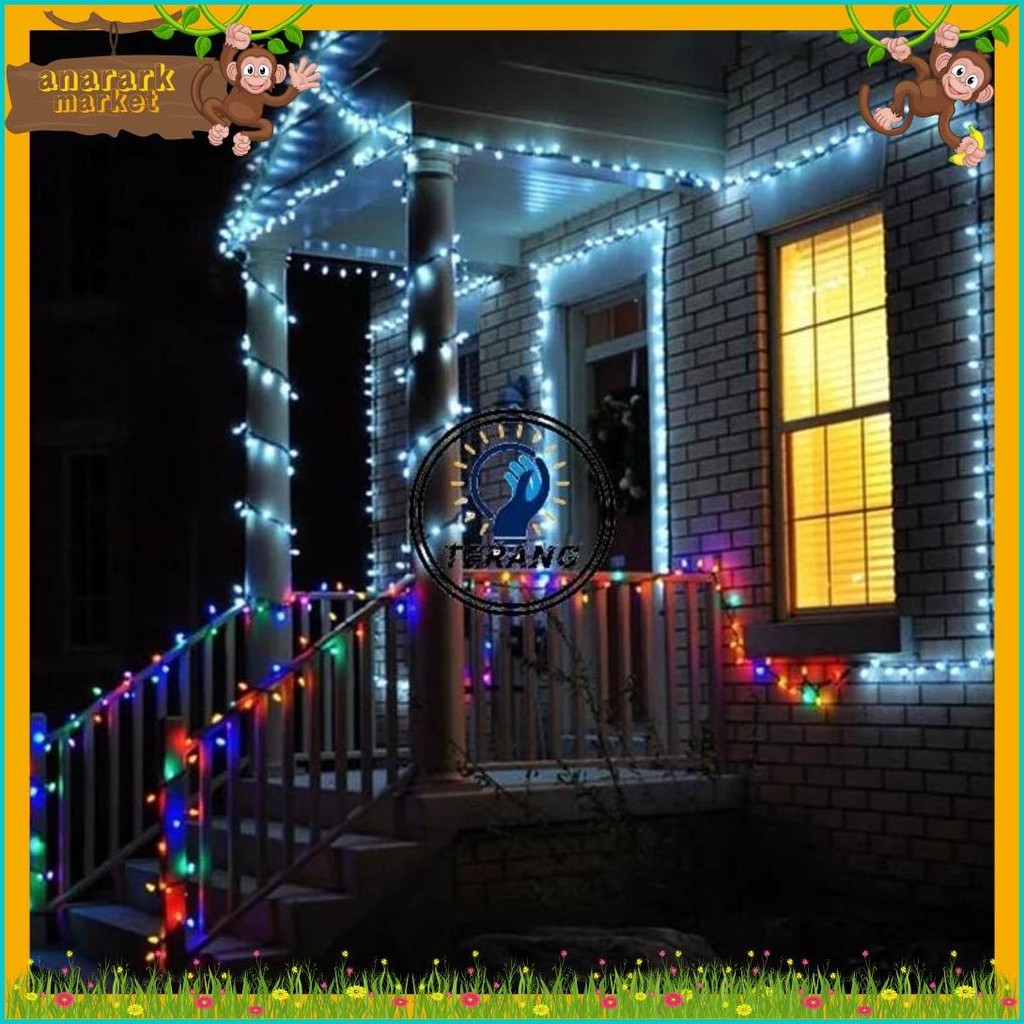 Lampu Tumblr/Lampu Natal Led/Tumblr Light/Tumblr Led 7Warna Lancip/Roket/100Led/Kabel Hitam (Cod)