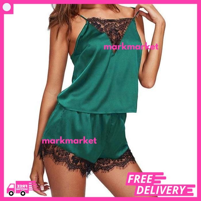 SETELAN BAJU TIDUR SEKSI BROOKAT CANTIK SLEEPWEAR WANITA S M L XL BEST SELLER