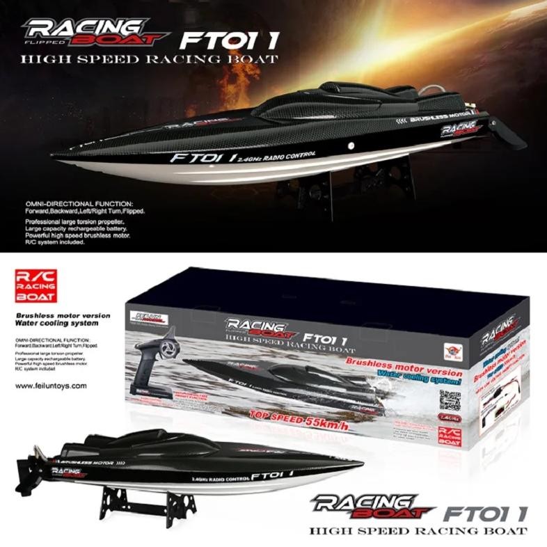 50KM/H 65CM FEILUN FT011 BRUSHLESS MOTOR BIG RC BOAT  WATER COOLING HIGH SPEED RACING RTR 2.4GHZ CHI