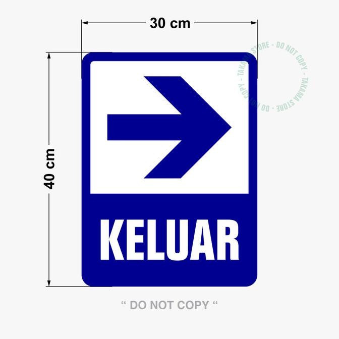 

RAMBU SIGN PETUNJUK ARAH KELUAR 30 x 40 cm PLAT ALUMUNIUM