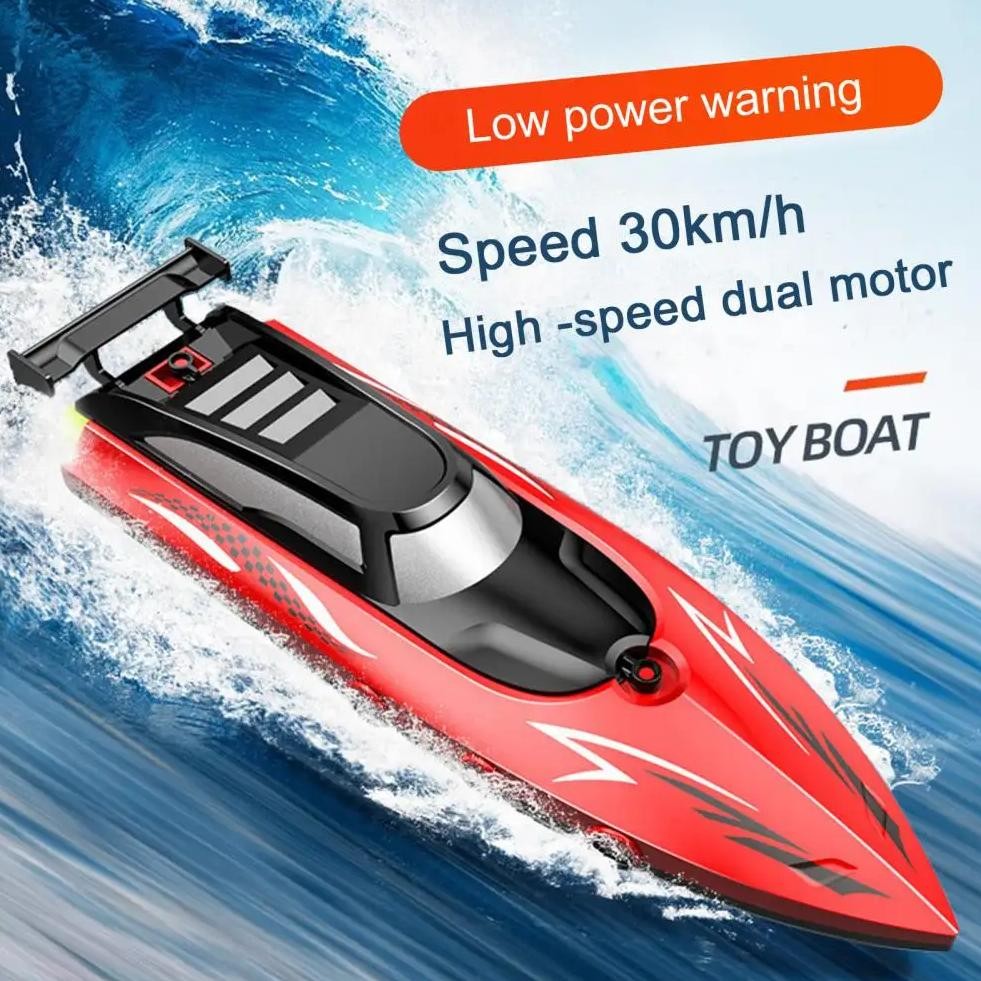1 SET REMOTE CONTROL BOAT WATERPROOF RC BOAT HIGH-SPEED DUAL-MOTOR REMOTE CONTROL RECHARGEABLE BOAT 