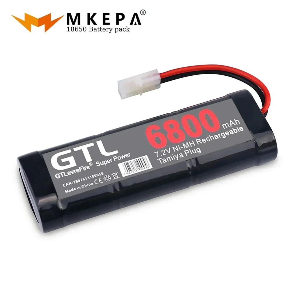 MKEPA 7.2V 6800MAH NIMH REPLACEMENT RC BATTERY WITH TAMIYA DISCHARGE CONNECTOR FOR RC TOYS RACING CA