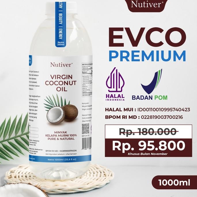 

Nutiver Extra Virgin Coconut Oil / Premium VCO 1000ML - Minyak Kelapa