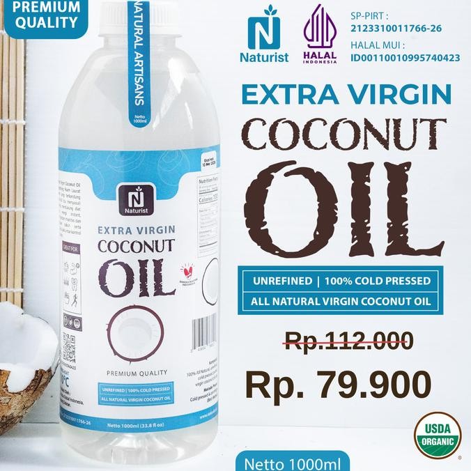 

NATURIST EXTRA VCO VIRGIN COCONUT OIL 1000ML MINYAK KELAPA MURNI 1L
