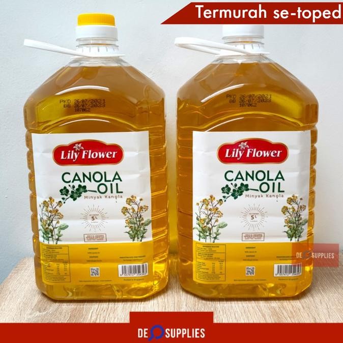 

Lily Flower Canola Oil 5L - Minyak Kanola Lilyflower 5 L Premium Spore