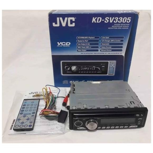 TERBARU JVC KD-SV3305 Single Din CD VCD MP3 WMA Radio FM AM Tuner