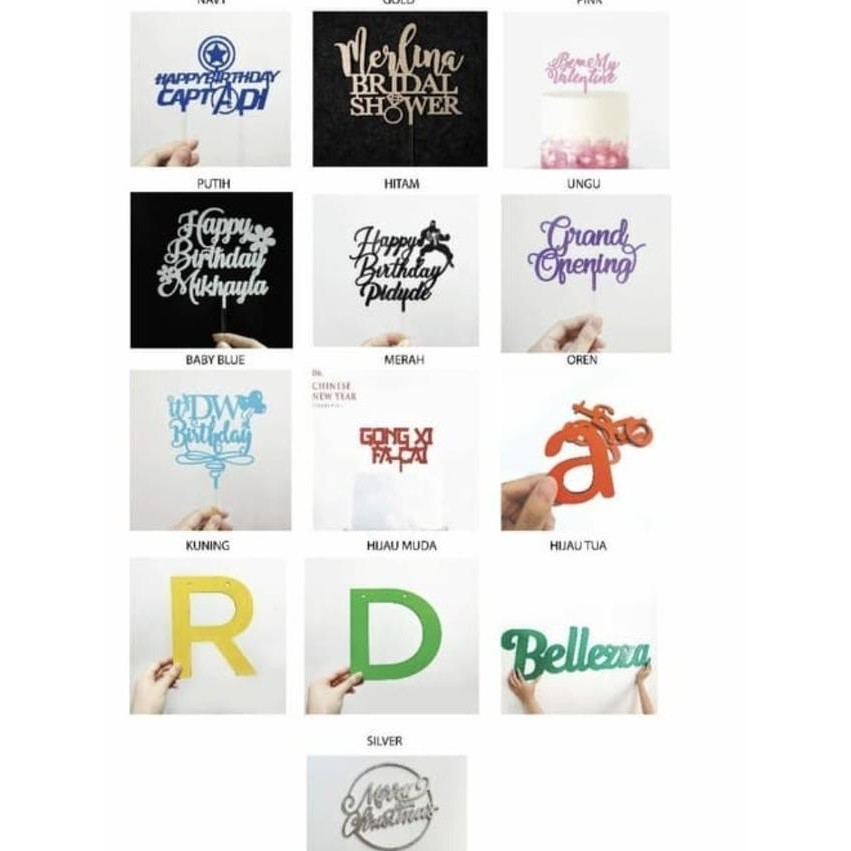 Custom Cake Topper Mancing | Hiasan Kue Akrilik | Tulisan Akrilik