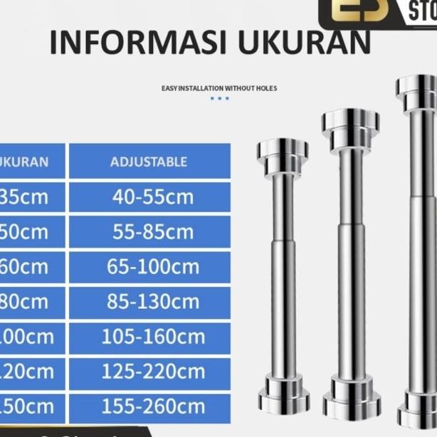 Es Tiang Gantungan Serbaguna Teleskopik Tiang Gantungan Baju Hanger