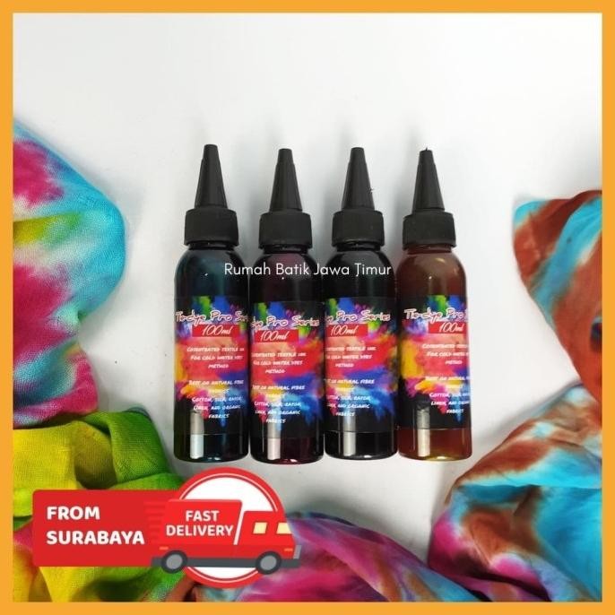 

Tie Dye Kit Paket 4 Botol Warna Bonus Pengunci Penguat Warna