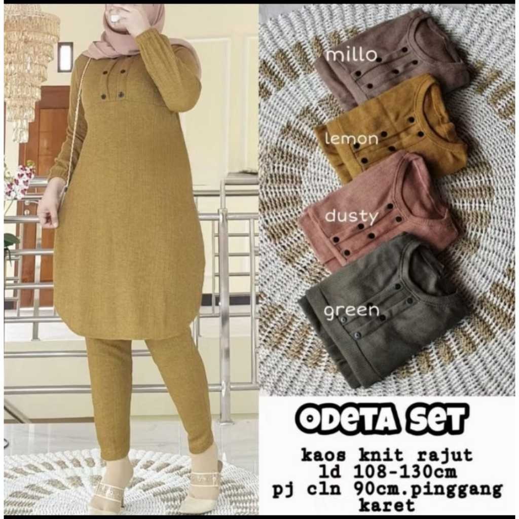 Baju Muslim PROMO MURAH Baju Setelan Wanita Jumbo Odeta Set Baju Premium