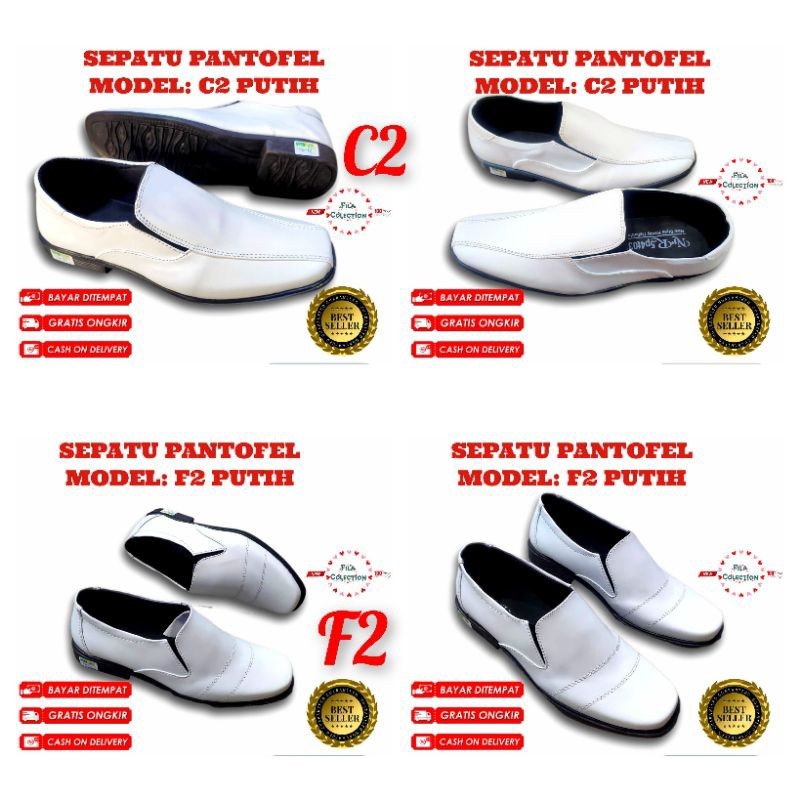Pantofel Pria SEPATU PUTIH/SEPATU PANTOFEL PUTIH/SEPATU VANTOFEL PUTIH KERJA PRIA KANTOR DINAS