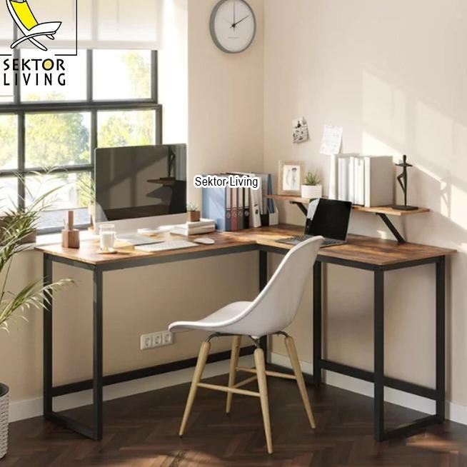 Meja Kerja Meja Komputer Meja Kantor Meja Gang L Shape - Sl770