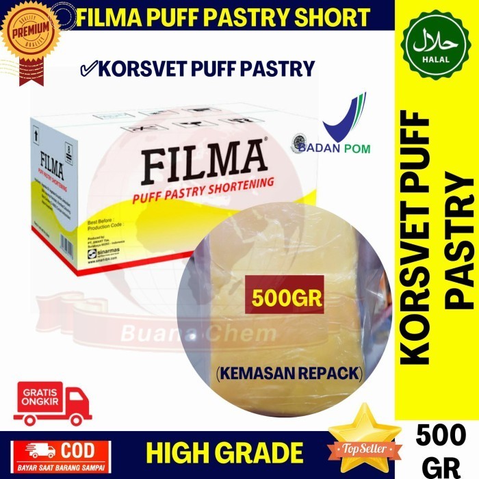 

Korsvet Filma Puff Pastry 500 GR repack / Filma Pastry Shortening