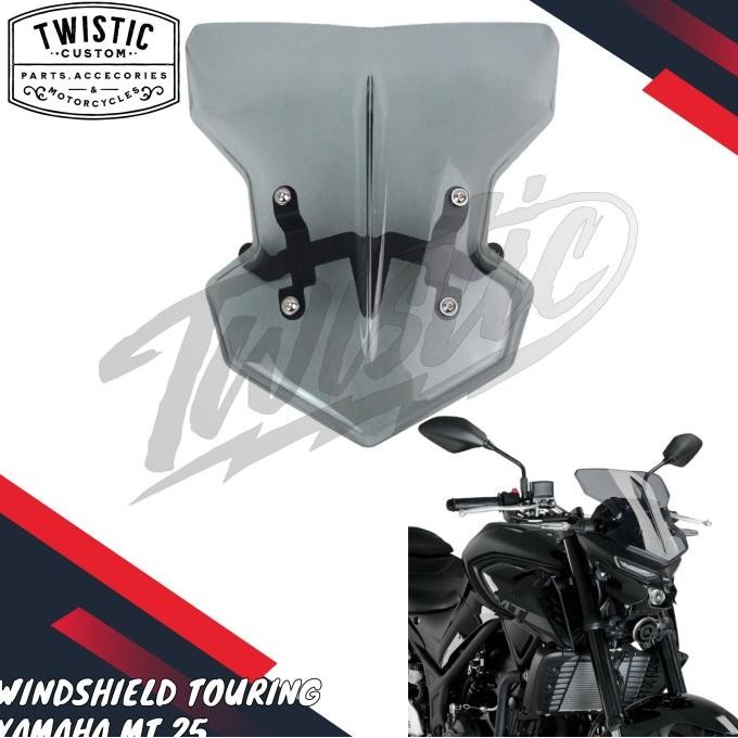 Windshield Visor Flyscreen Wind Screen Shield Touring Headlamp Lampu Depan Motor Yamaha Mt25 Mt 25 M