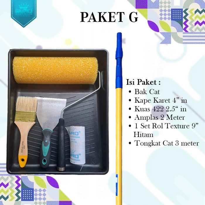 Roll Cat Tekstur Motif Kamprot 9 In Texture Roller - Paket Cat Kamprol