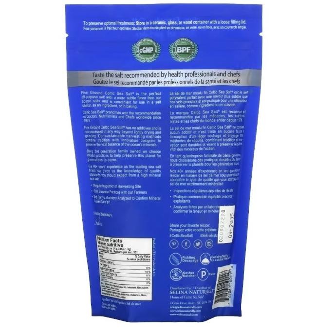 

Celtic Sea Salt Fine Ground Vital Mineral Blend 454 Gram Garam Laut