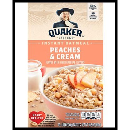 

Quaker Instant Oatmeal Peaches & Cream 300Gr - From Usa
