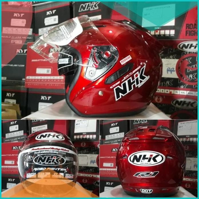helm nhk half face double visor nhk double visor half face 140BZ4 par