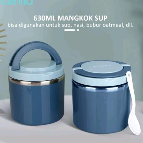 Termos Sup Ecentio 630Ml Cangkir Mangkok Sup Ecentio Stainless Steel