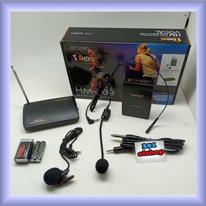 Ready Stock Mic Wireless Mic Senam Mic Imam Masjid Kancing Jepit Bando Homic Hm709