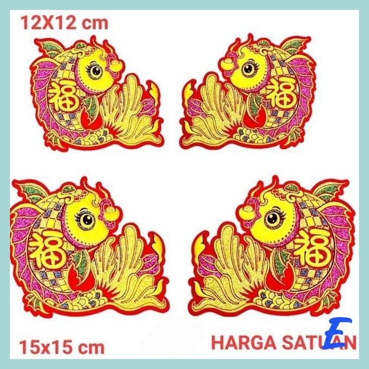 

| MIS | STIKER FU ISI 10 NAGA YENPAU IKAN 12CM 15CM CUTTING STICKER FUK GROSIR