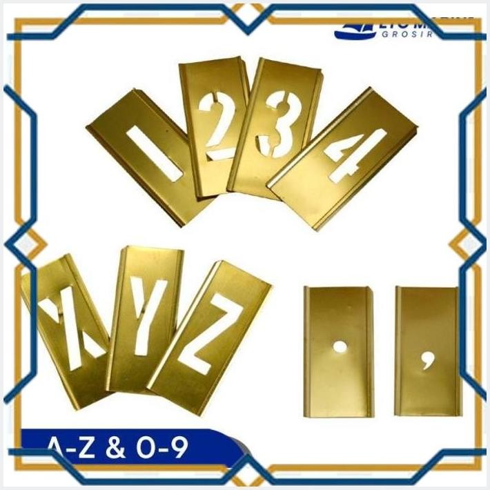 

[ITC55] IMPA 613135 CLIP-ON BRASS STENSILS LETTER & FIGURE INTERLOCKING ADJUSTABLE A-Z & 0-9 76 PCS - 1.5