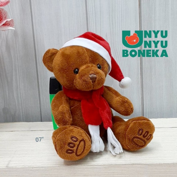 

Natal Boneka teddy Bear Natal 20cm/boneka christmas gereja souvenir kado - Cokelat Limited