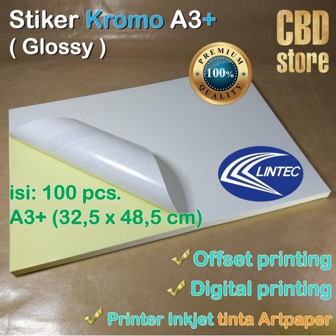 

NEW Kertas Stiker KROMO A3+ Sticker CHROMO Glossy 100 pcs merek Lintec