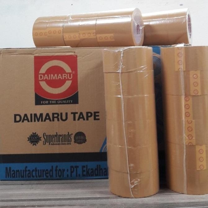 

TERLARIS - 1 Box Lakban Daimaru 2 inch x 90 Yard - BENING / COKLAT khusus INSTANT