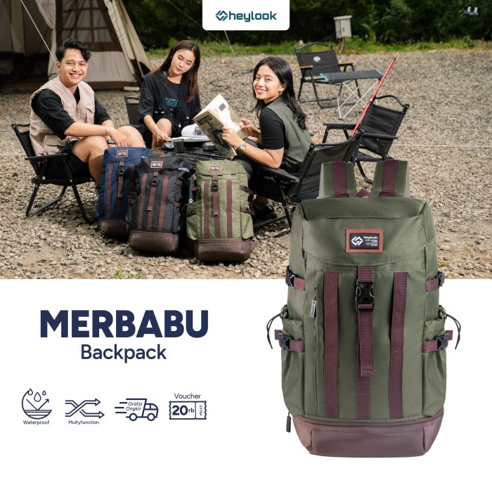 TERBAIK Tas Ransel Gunung MERBABU Backpack Carrier Hiking Camping Outdoor 40L Tas Travelling Tas