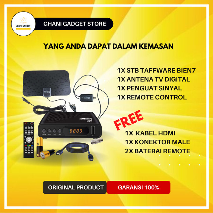 Paket Set Top Box + Antena + Penguat Sinyal Tv Digital Analog Tabung